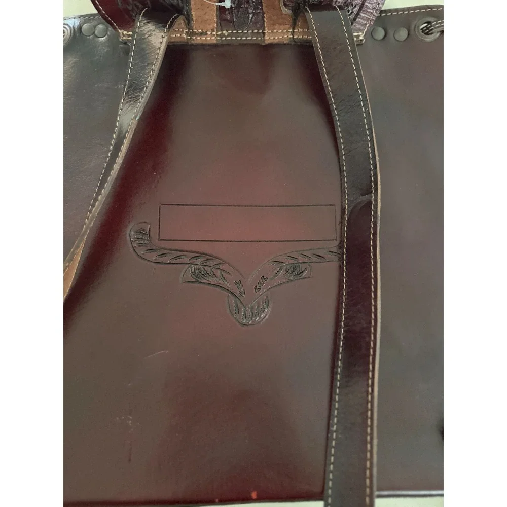 Handmade Genuine Tooled Leather Backpack Oxblood Western Boho Artisan